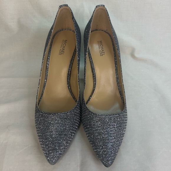 NWT Michael Kors Silver Metallic Glitter Pumps – Size 7.5 –  Party, Wedding - Picture 5 of 5